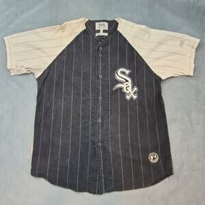 Vtg Acid Wash Chicago White Sox Mirage #35 Frank Thomas Pinstripe Jersey Mens XL